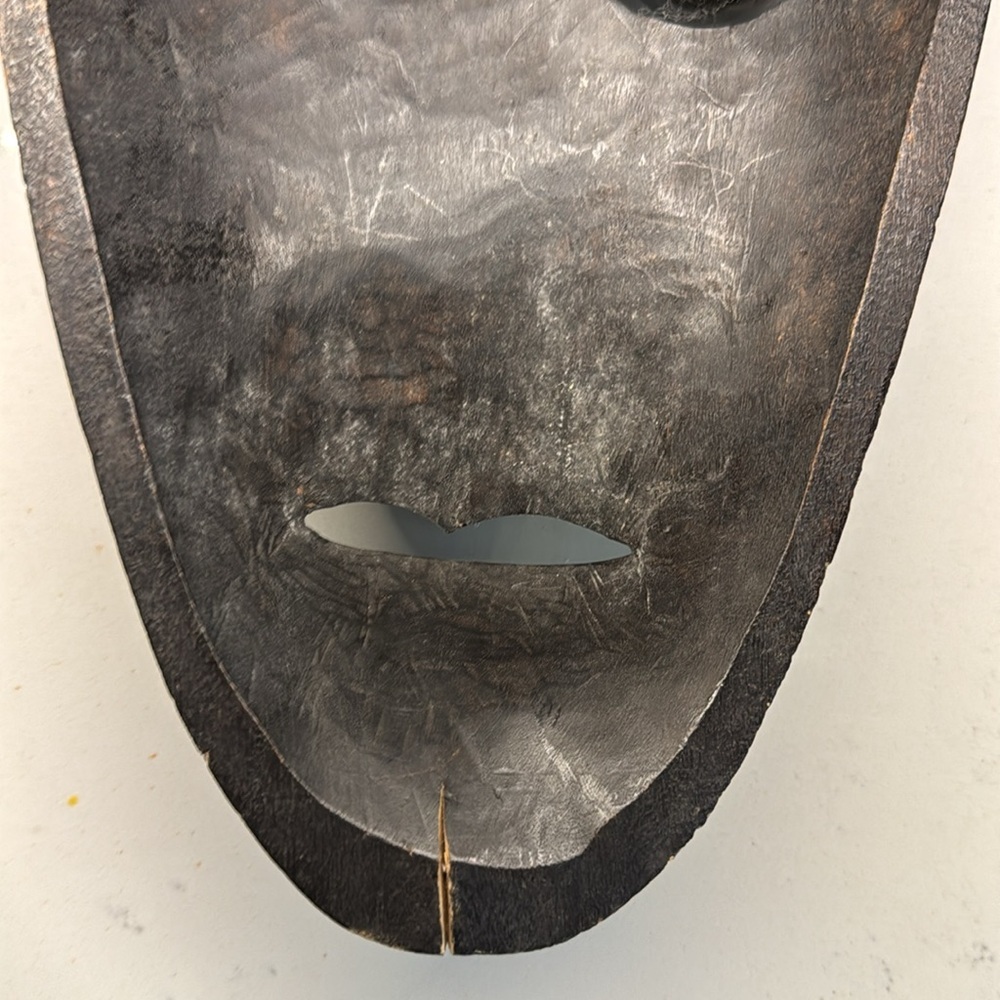 Vintage Large Indonesian Wood Mother Of Pearl Inlay‎ Handcarved Tribal Mask Art - Picture 8 of 11